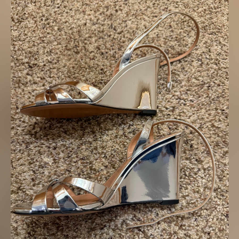 Aquazzura Tati Wedges Silver Size 38.5 - Picture 4 of 5